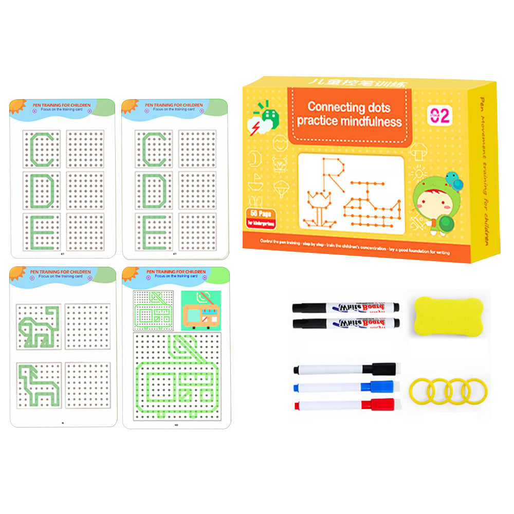Tracing Workbook For Kids With Pens And Board Eraser Reusable Handwriting Practice Copybook