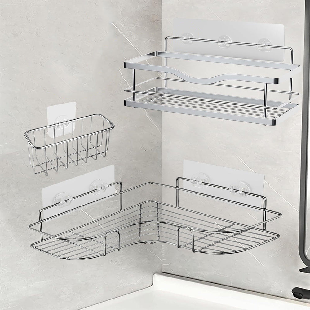 14Pcs No Drill Adhesive Hooks for Shower Caddy Replacement