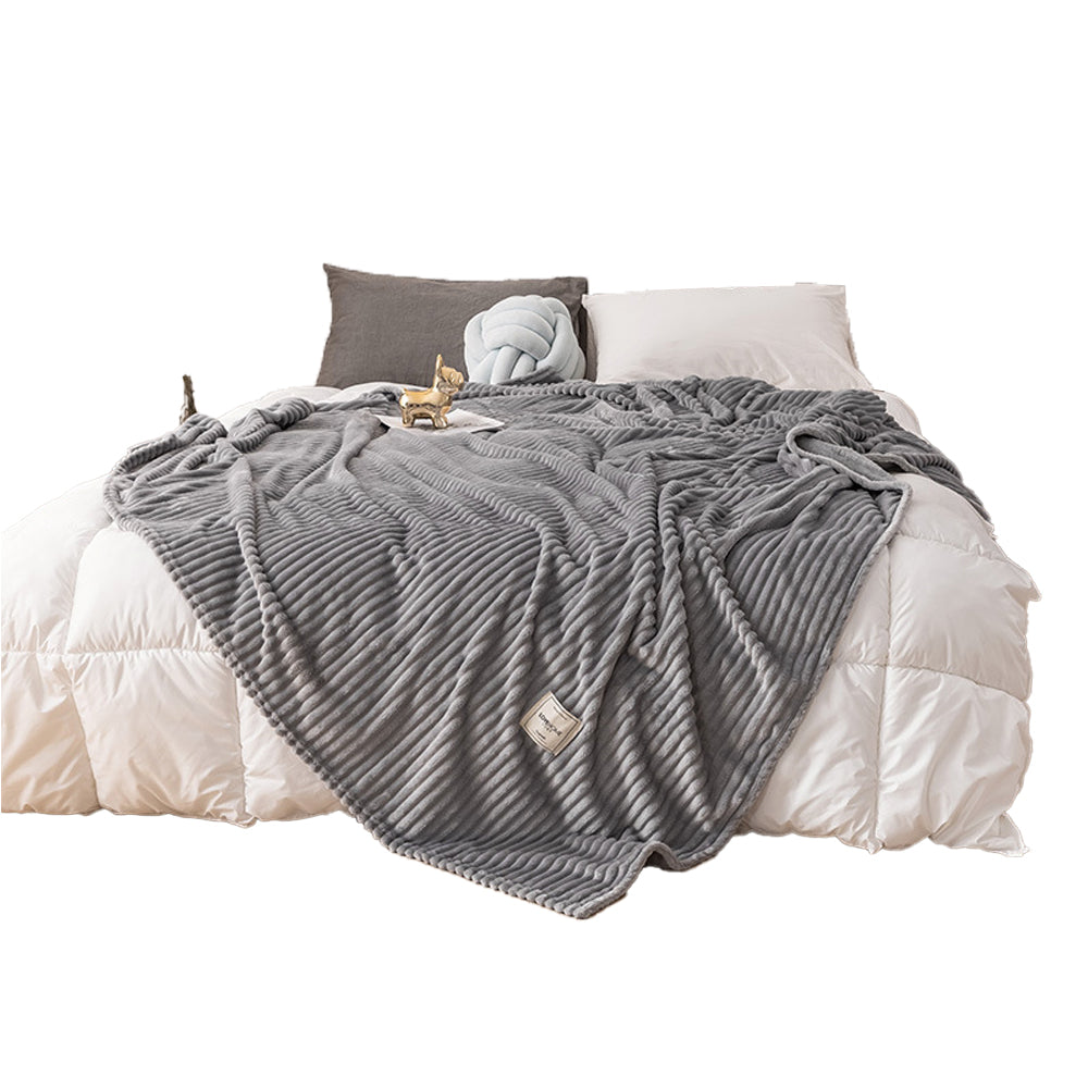 Solid Soft Flannel Plush Throw Sofa Bedding Blanket