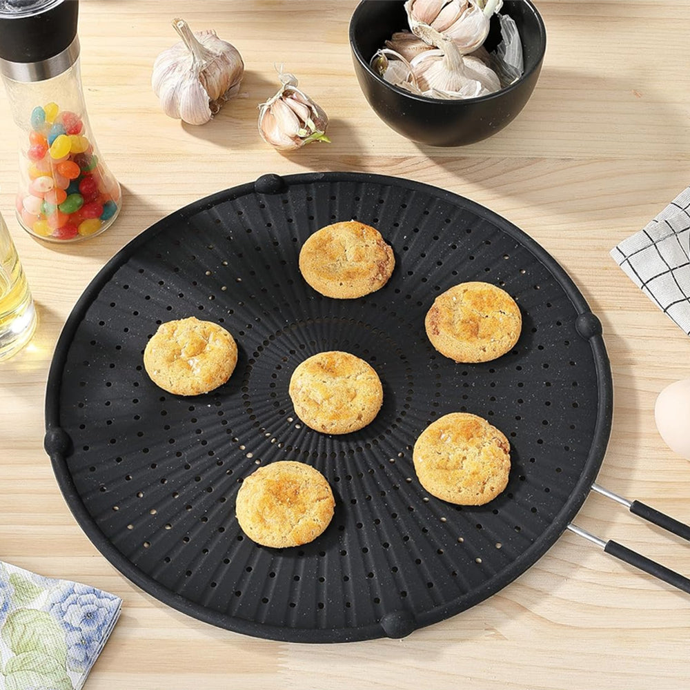 32cm Silicone Splatter Screen Guard Oil Grease Pan Lid for Frying Pan