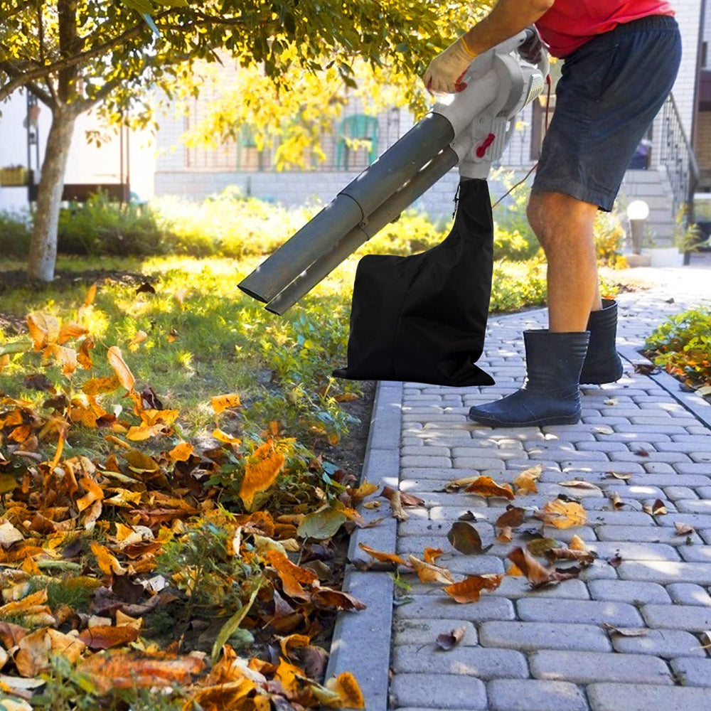 2Pcs Black Zip Leaf Blower Vacuum Bag Replacement Garden Lawn Leaves Storage Bag