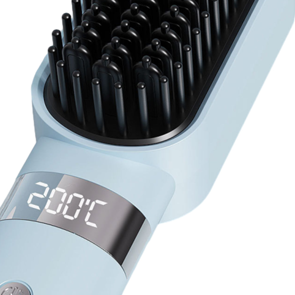 2Pcs USB Rechargeable Cordless Negative Ion Hair Straightener Comb