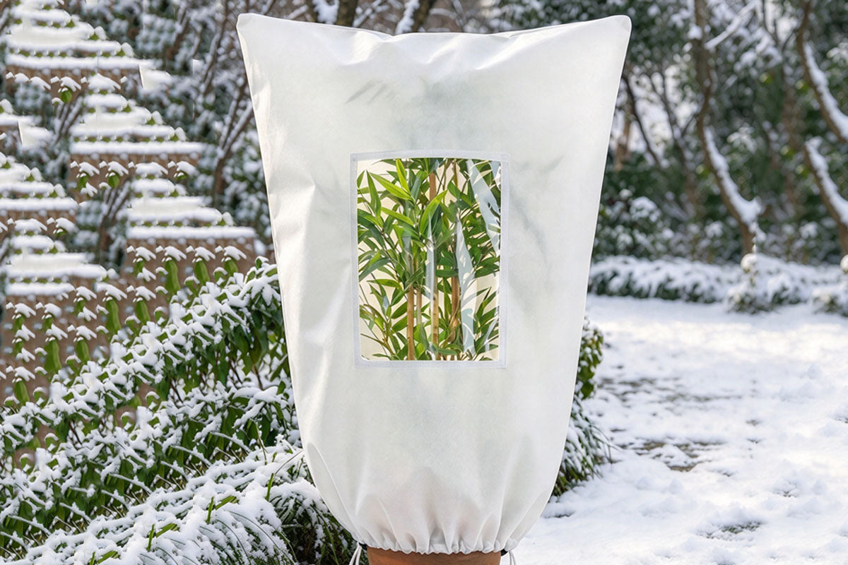 2Pcs Plant Frost Protection Cover with Zip Viewing Window Drawstring Winter Jacket