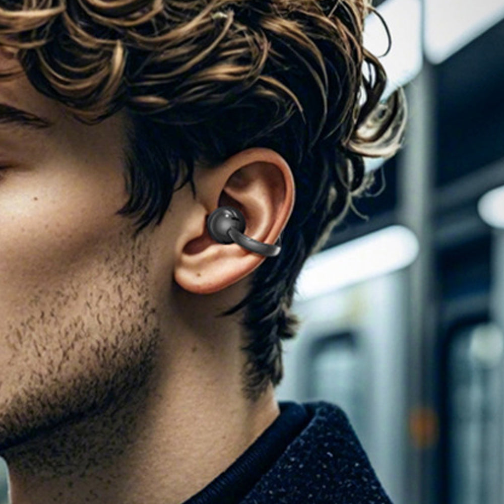 V6.0 Clip-On Open Ear Bluetooth Headphones with Touch Screen