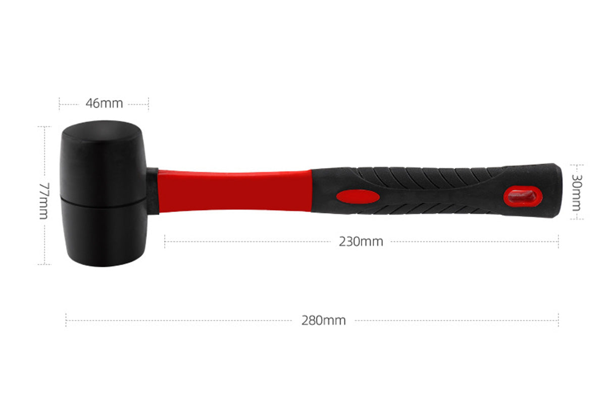 8oz Rubber Mallet Hammer Fiberglass Handle for Flooring Tent Stakes Woodworking