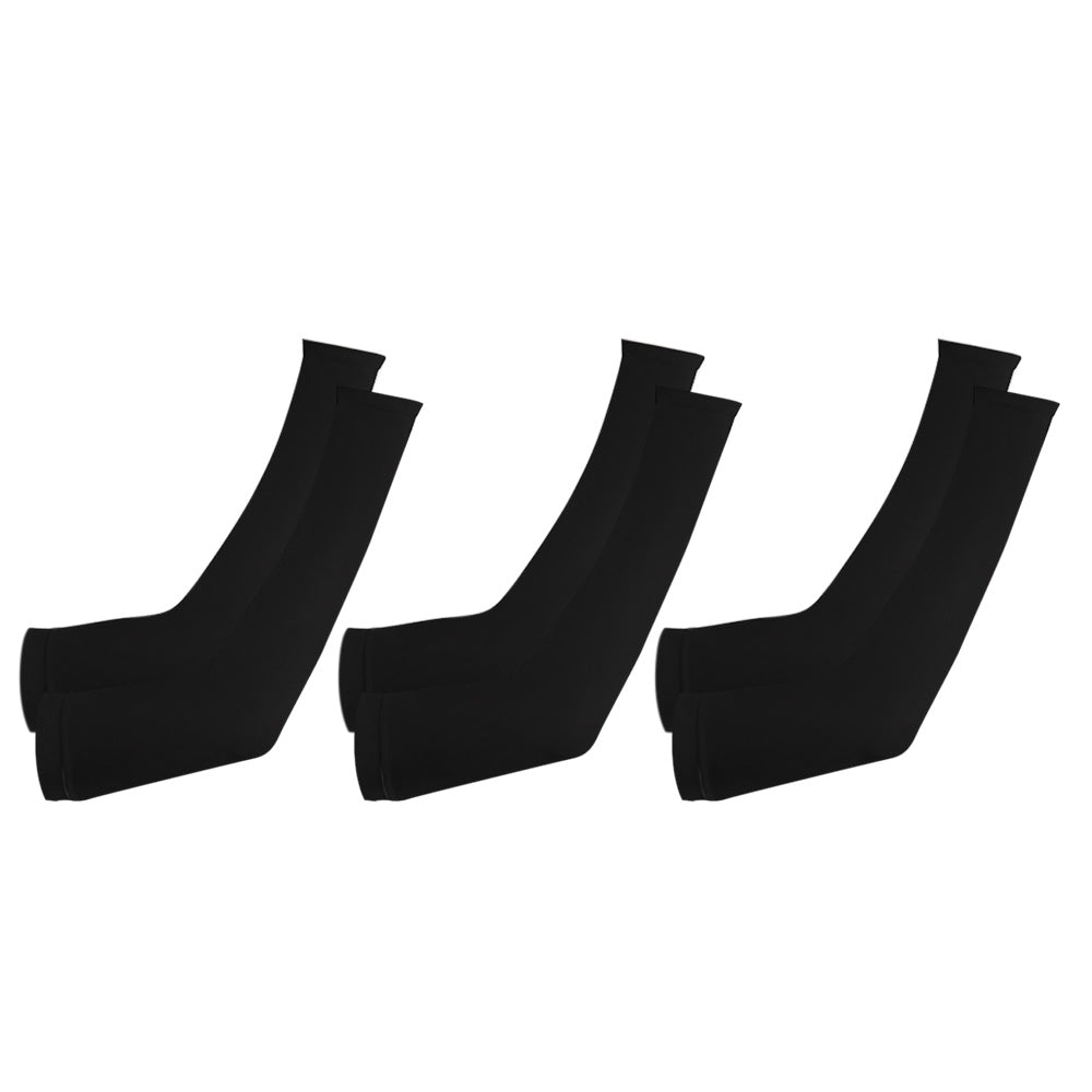 3 Pairs 40cm Straight Nylon Spandex Cooling Arm Sleeves without Thumb Holes