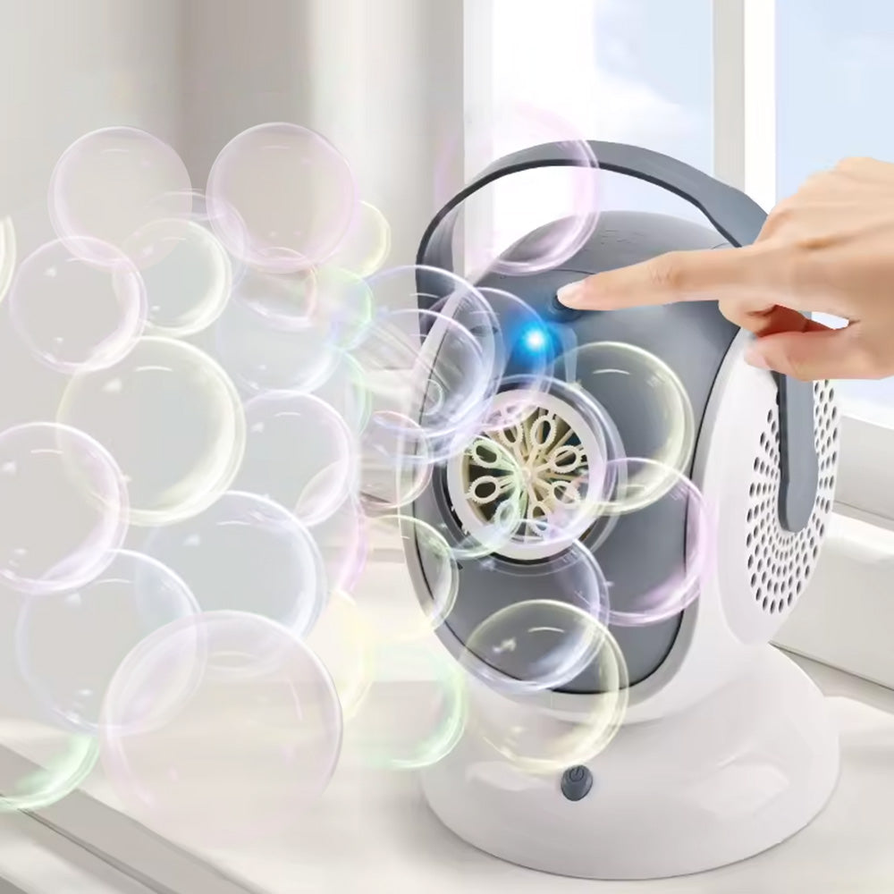 Bubble Machine Automatic Bubbles Blower With LED Light And 360 Degree Rotation
