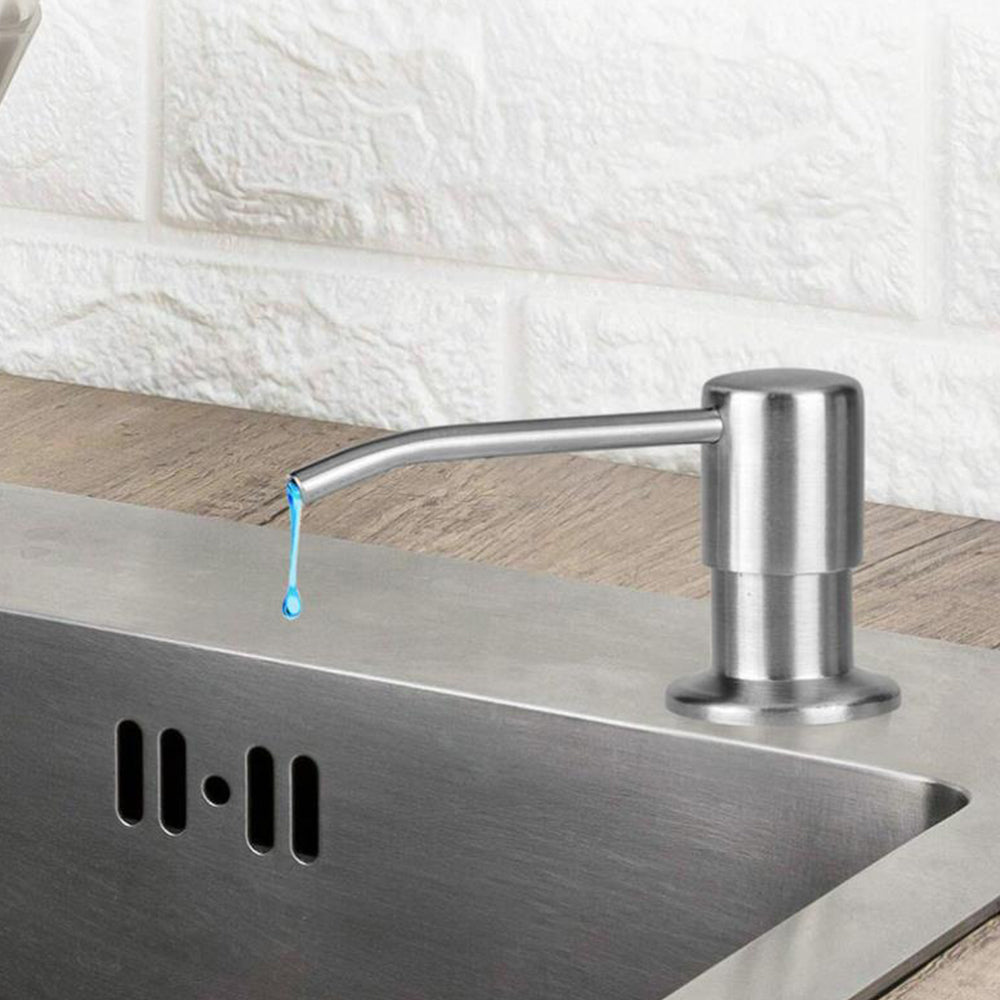 Kitchen Sink Soap Dispenser Stainless Steel Hand Liquid Pump with 1.2m Tube Kit