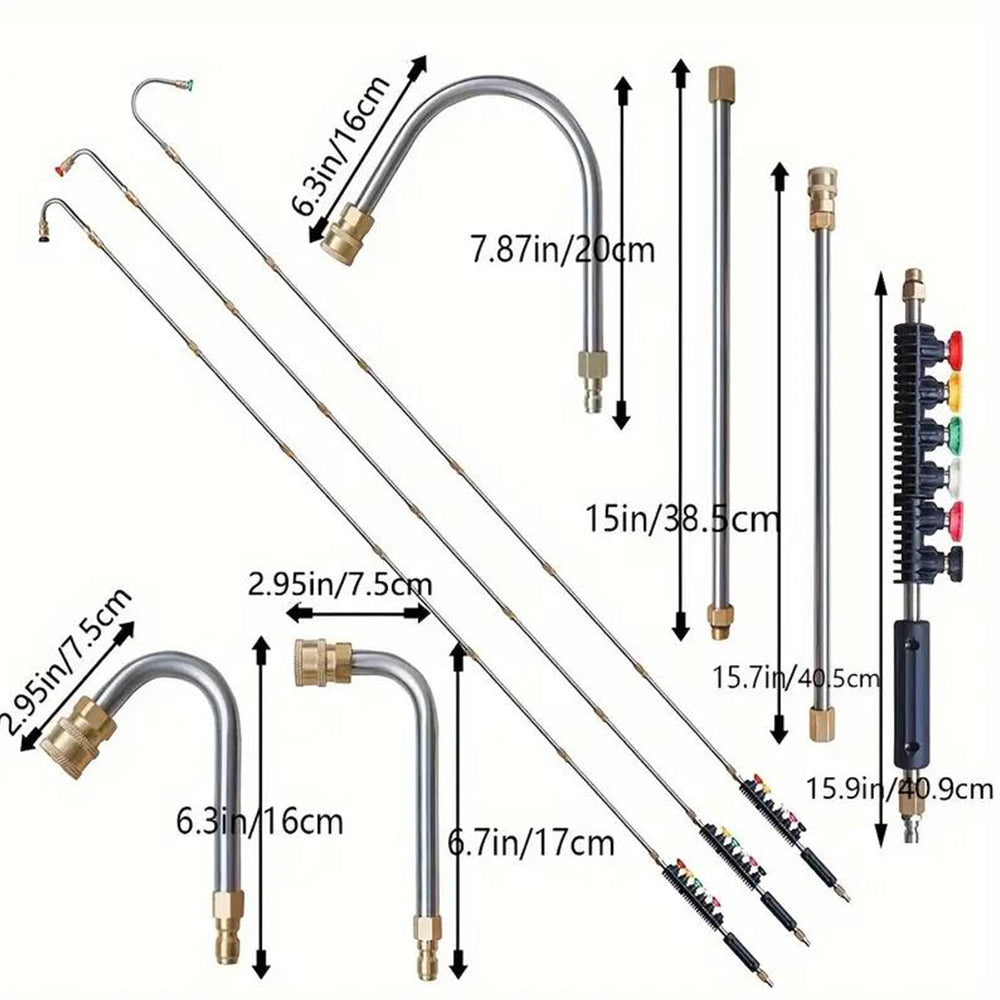 10Pcs Set 1/4 Inch Quick Connect 4000 PSI Pressure Washer Extension Wand