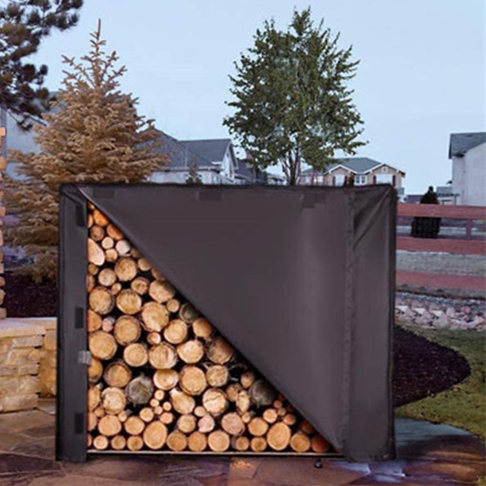 Heavy-Duty Oxford Firewood Cover - Waterproof Log Storage Protector for Outdoor Firewood Racks