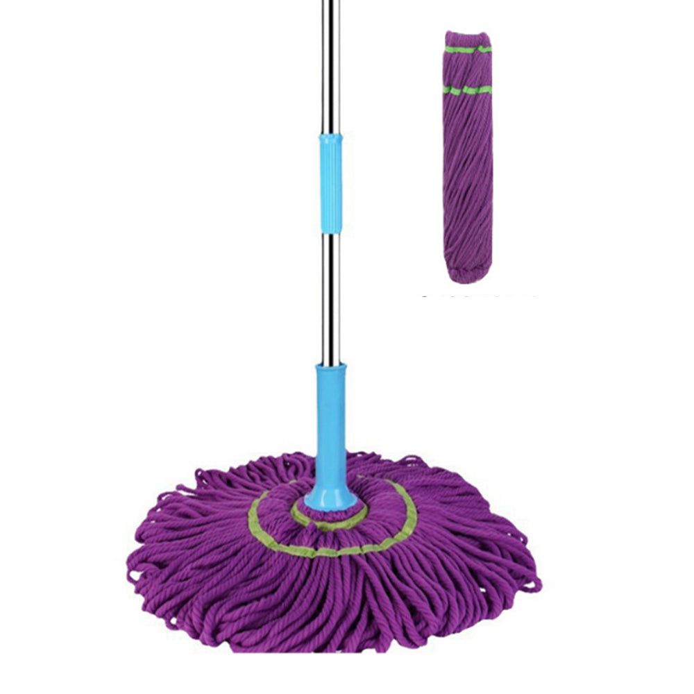 2Pcs Detachable Pole Fibre Self Wringing Mop with a Replacement Head