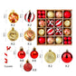 Christmas Ball Ornaments Christmas Tree Decoration-Red and Gold