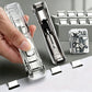 2Pcs Portable Clip Stapler with 100 Reusable Clips Push Style Paper Clamp for Office School Home