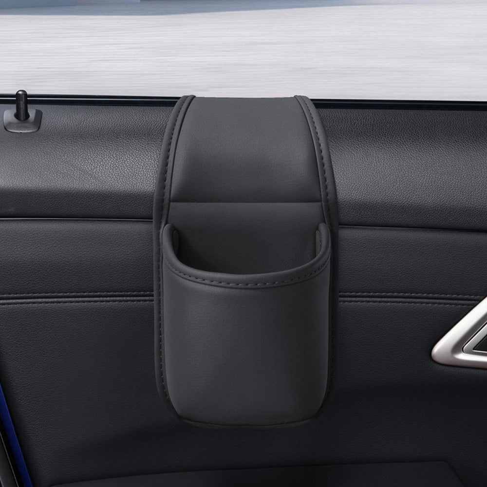 Self Adhesive PU Leather Vehicle Door Cup Holder for Bottle Cup