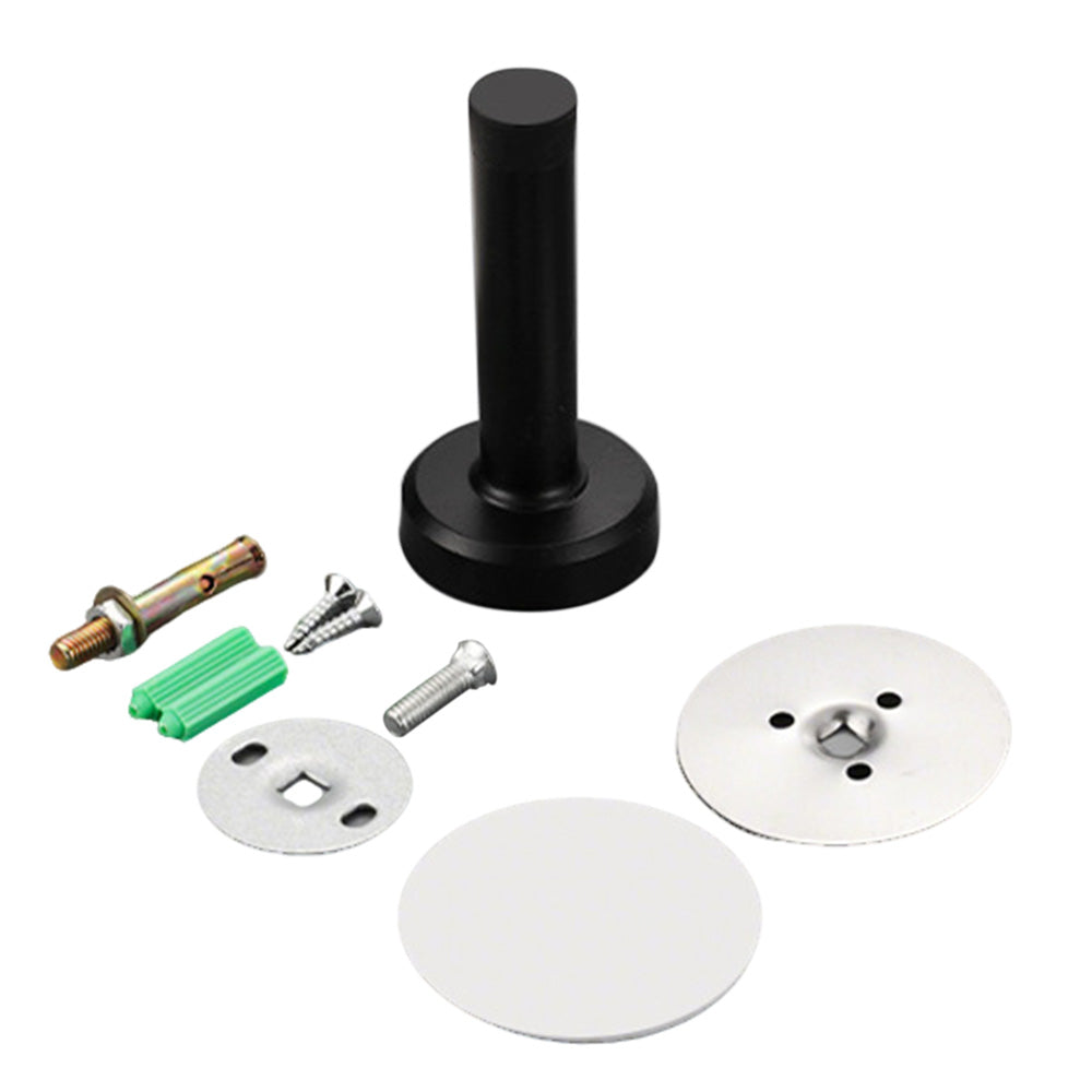 4 Pack Stainless Steel Door Stop Strong Adhesive No-Drill with Rubber Bumper