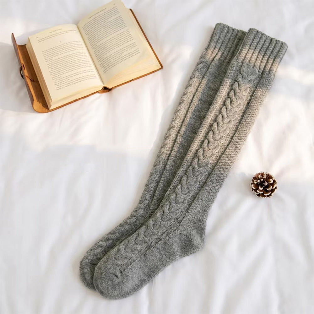 Womens Knitted Over Knee Socks for Fall and Winter Thick and Warm Long Stockings