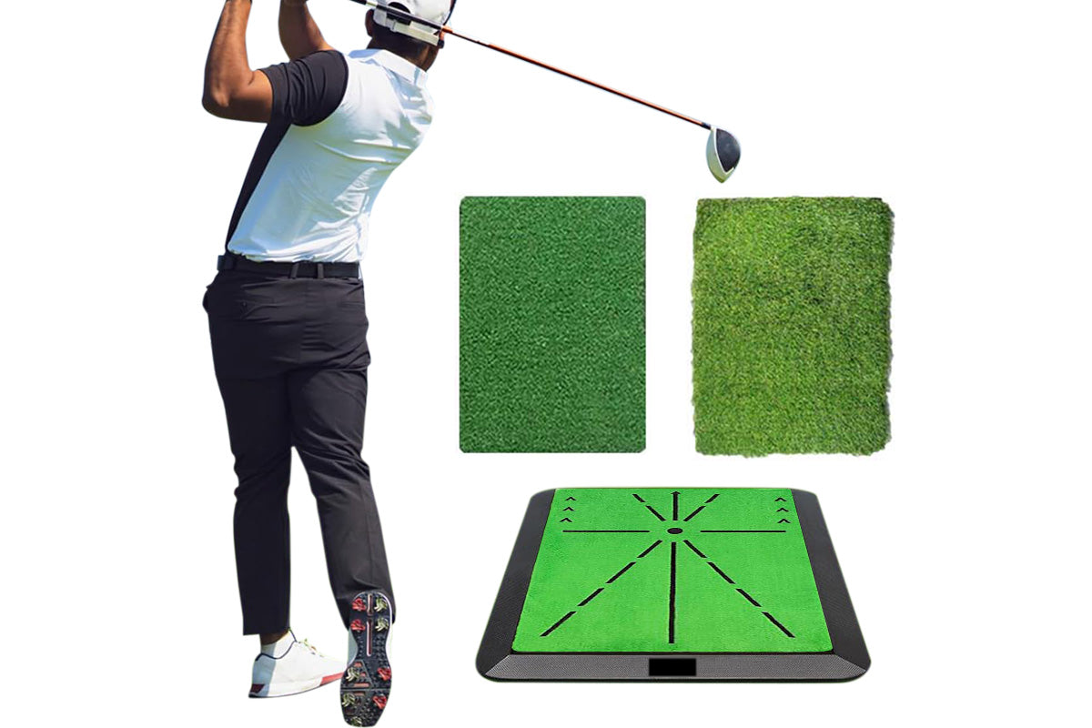 3Pcs Replaceable Golf Hitting Mat Golf Practice Mat with Instant Swing Path Feedback