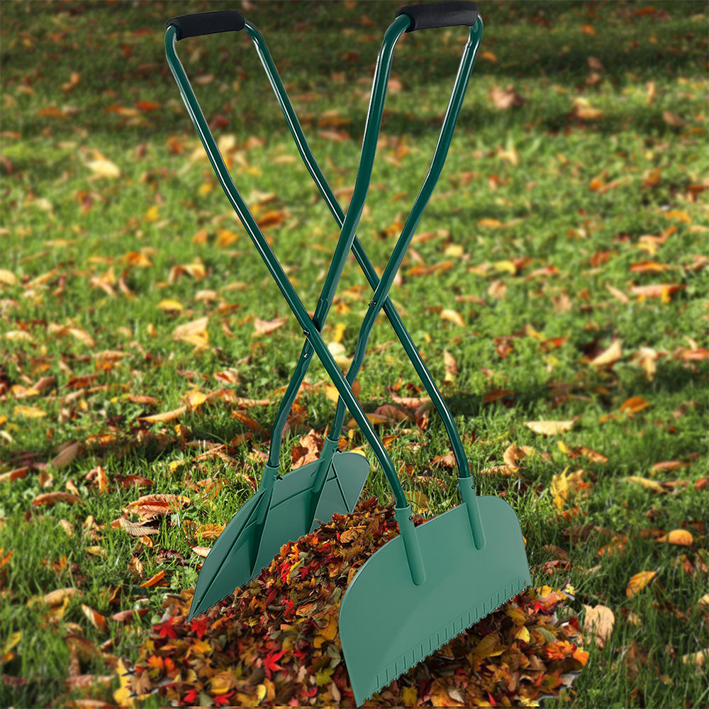 Stainless Steel Wide Leaf Grabber Rake for Garden Lawn and Park