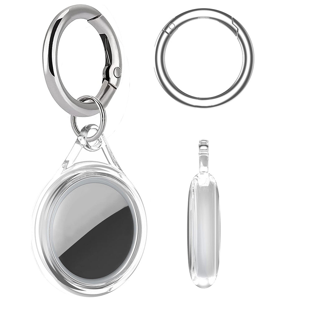 4-Pack Airtag Protective Case with Key Ring Transparent TPU Cover for Apple Airtags