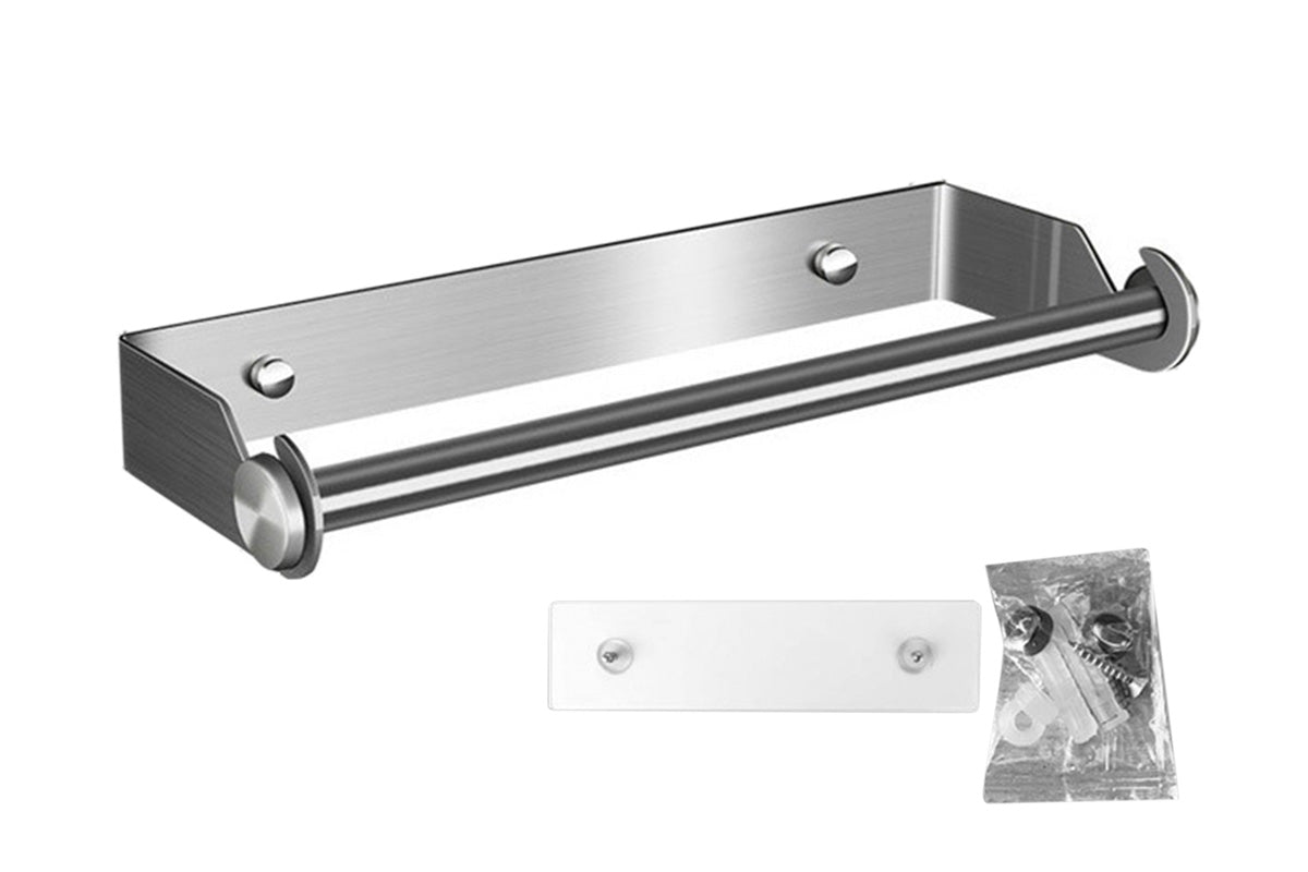 Paper Towel Holder Under Cabinet Wall Mount Stainless Steel Rack Towel Organizer