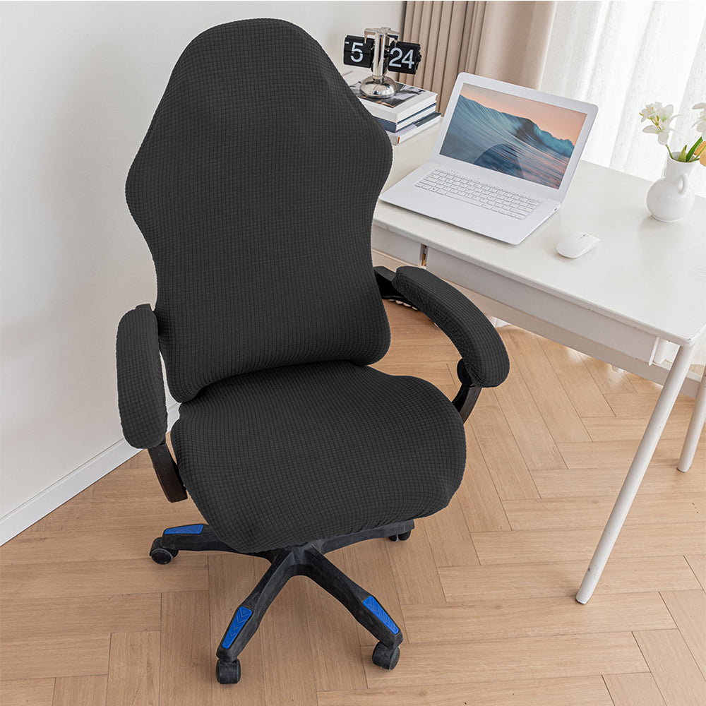 Gaming Chair Cover 4-Piece Set Stretchable Water-Resistant Washable Slipcover for Office Desk Chairs