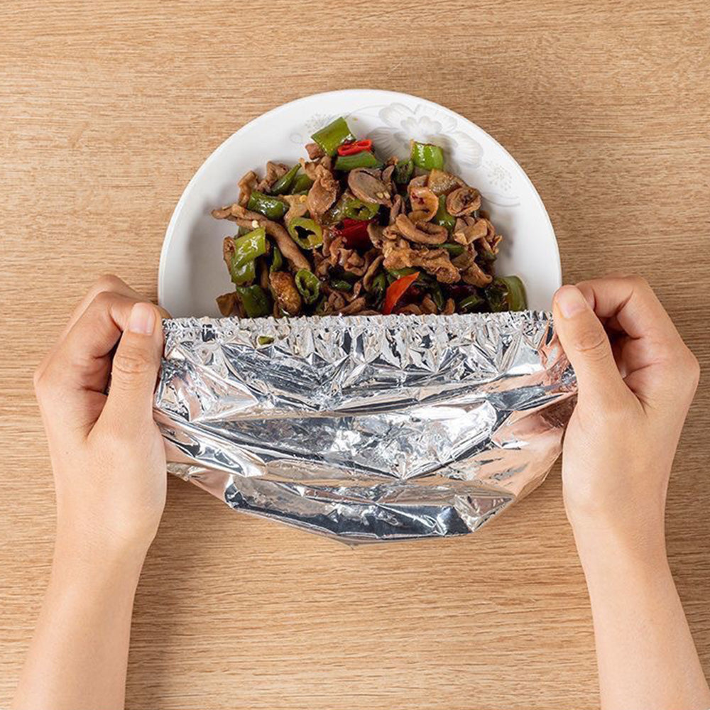 200Pcs Reusable Elastic Aluminum Foil Food Covers for Bowls and Plates