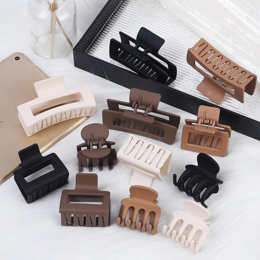 12Pcs Strong Hold Non-Slip Hair Clips for Women 3 Sizes for Thin Thick Curly Hair