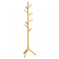 Solid Wood Freestanding Coat Rack with 8 Hooks Tripod Base for Bedroom Entryway