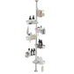 6 Tier Telescopic Shower Caddy Corner Carbon Steel Corner Shelf for Bathroom Kitchen