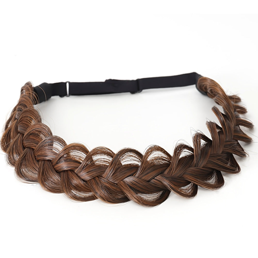 Plaited Headband Adjustable Stretch Hairpiece Hair Extension Headband For Women