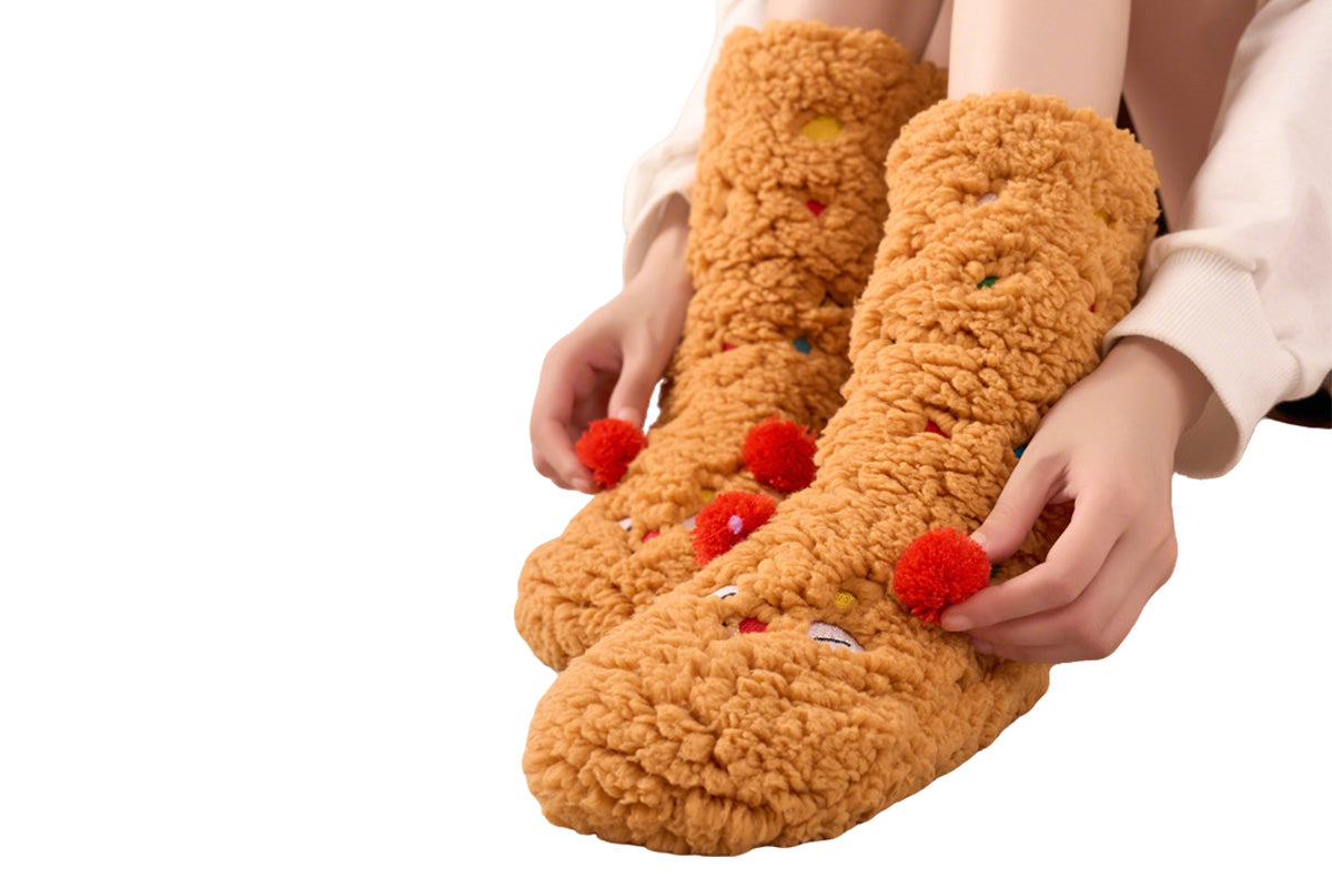 Women's Sherpa Fleece Slipper Socks Cozy Indoor Socks Warm Plush Socks