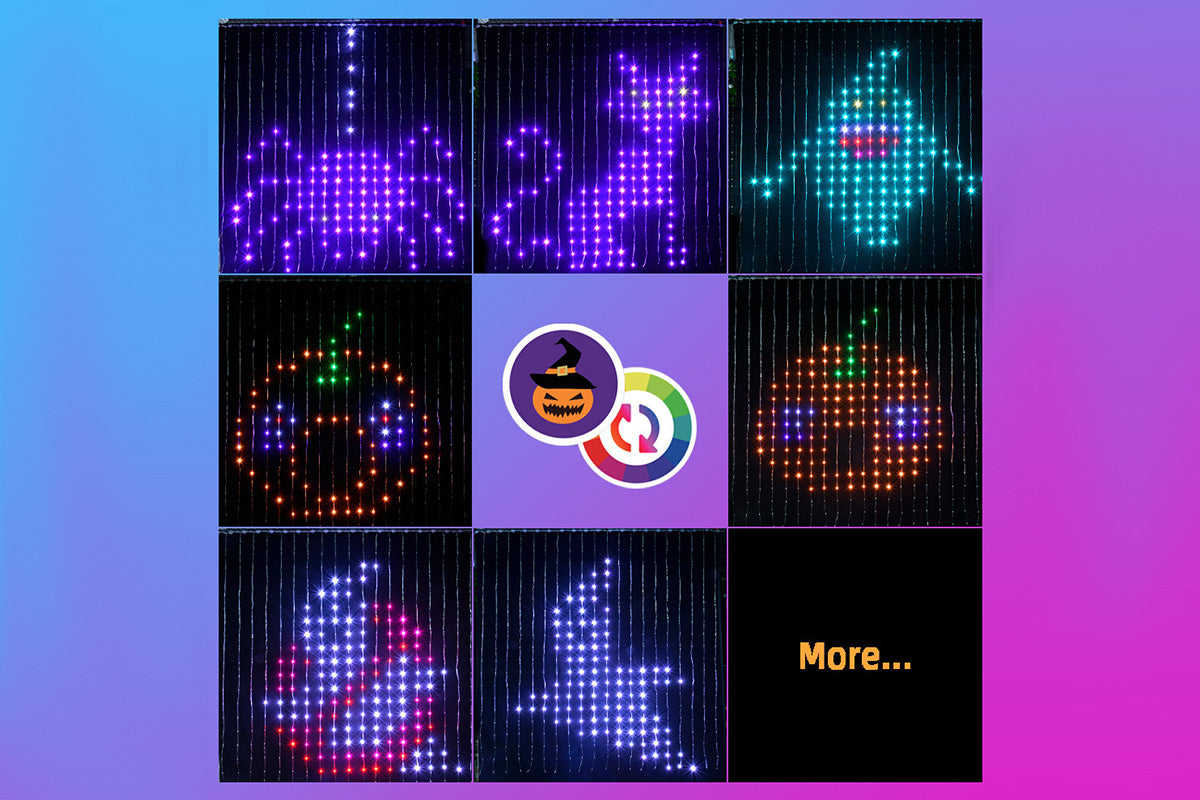 Smart Curtain Lights 400 LEDs Color Changing Dynamic DIY Light String with Music Sync