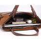 Vintage PU Leather Shoulder Tote Bag with Large Capacity for Women