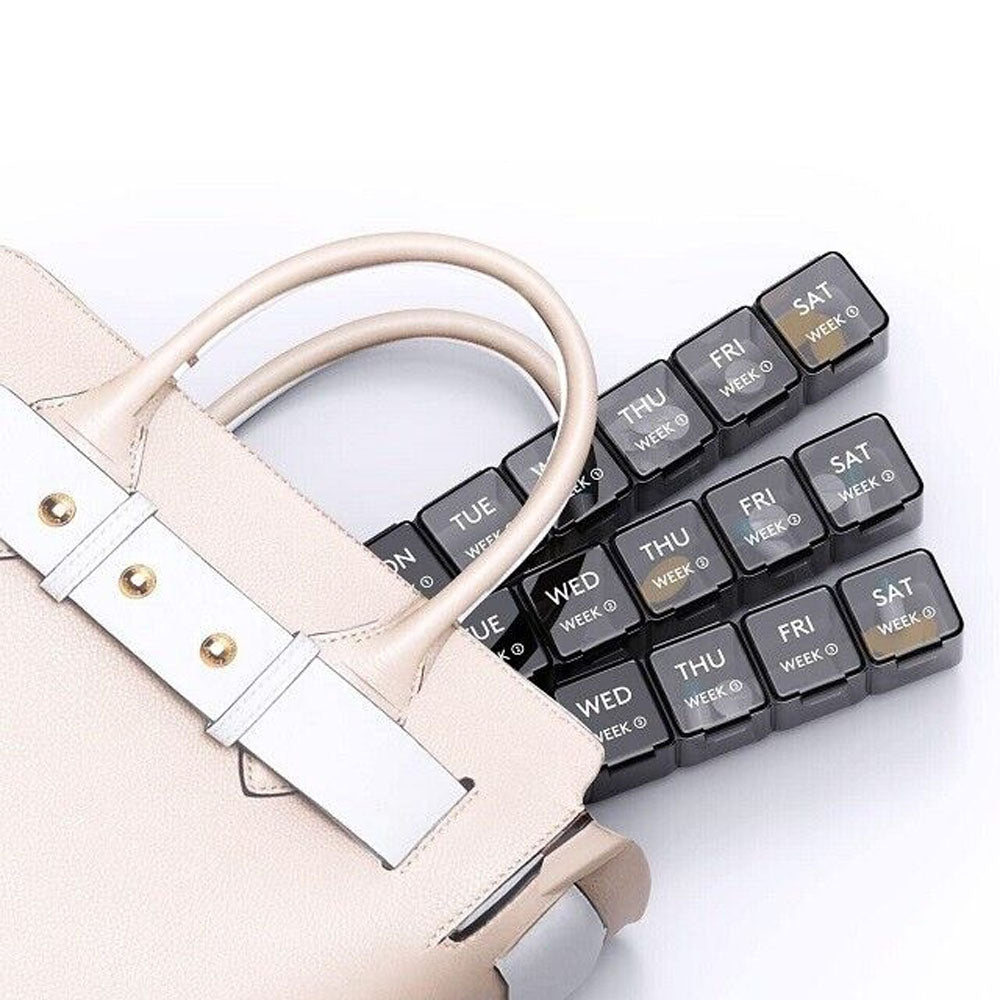 7-Day Pill Box Organizer 4 Times a Day Weekly Medication Dispenser