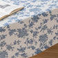 135x180cm Retro Blue Rose Floral Cotton Linen Fabric Tablecloth