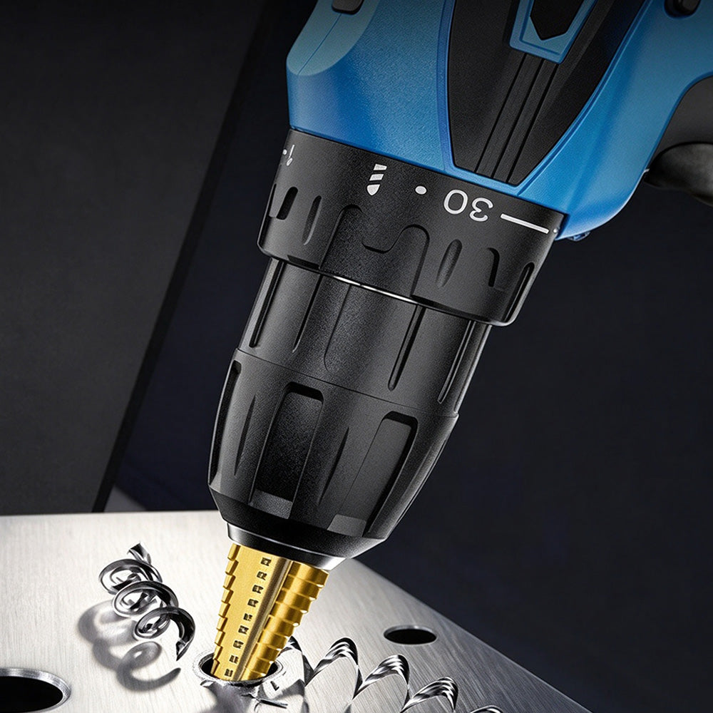 3 Piece Bearing Steel Titanium Coated Conical Step Drill Bit Set