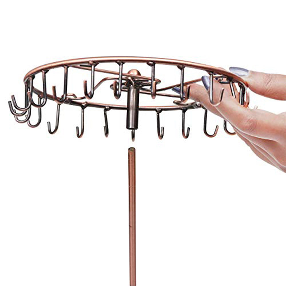 Jewelry Rotating Ring Necklace Display Rack with 23 Hooks