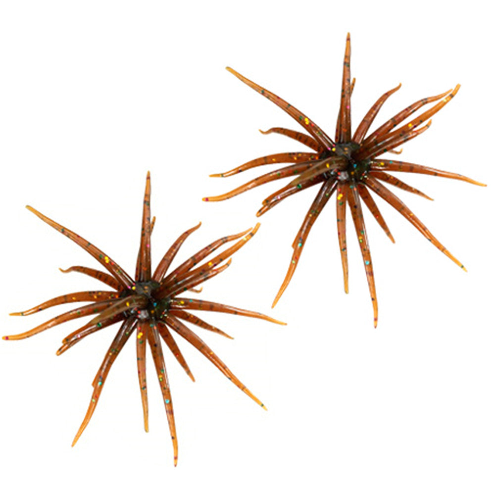 2 PCS Lifelike Floating Sea Urchin Soft Bait with Glitter Tentacle Creature Lure for Fishing