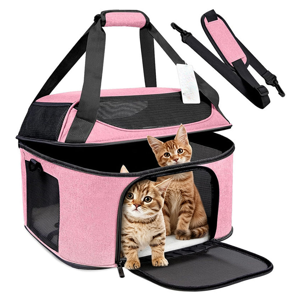 Breathable Pet Carrier Foldable Cat Travel Bag Shoulder Bag
