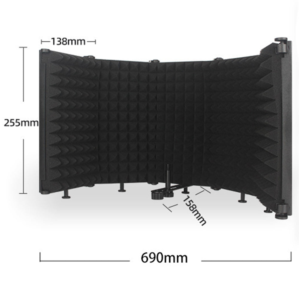 5 Panel Microphone Isolation Shield Vocal Booth Recording Sound Absorbing Foams
