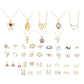 Christmas Jewelry Advent Calendar Set Earrings Rings Necklaces Keychains