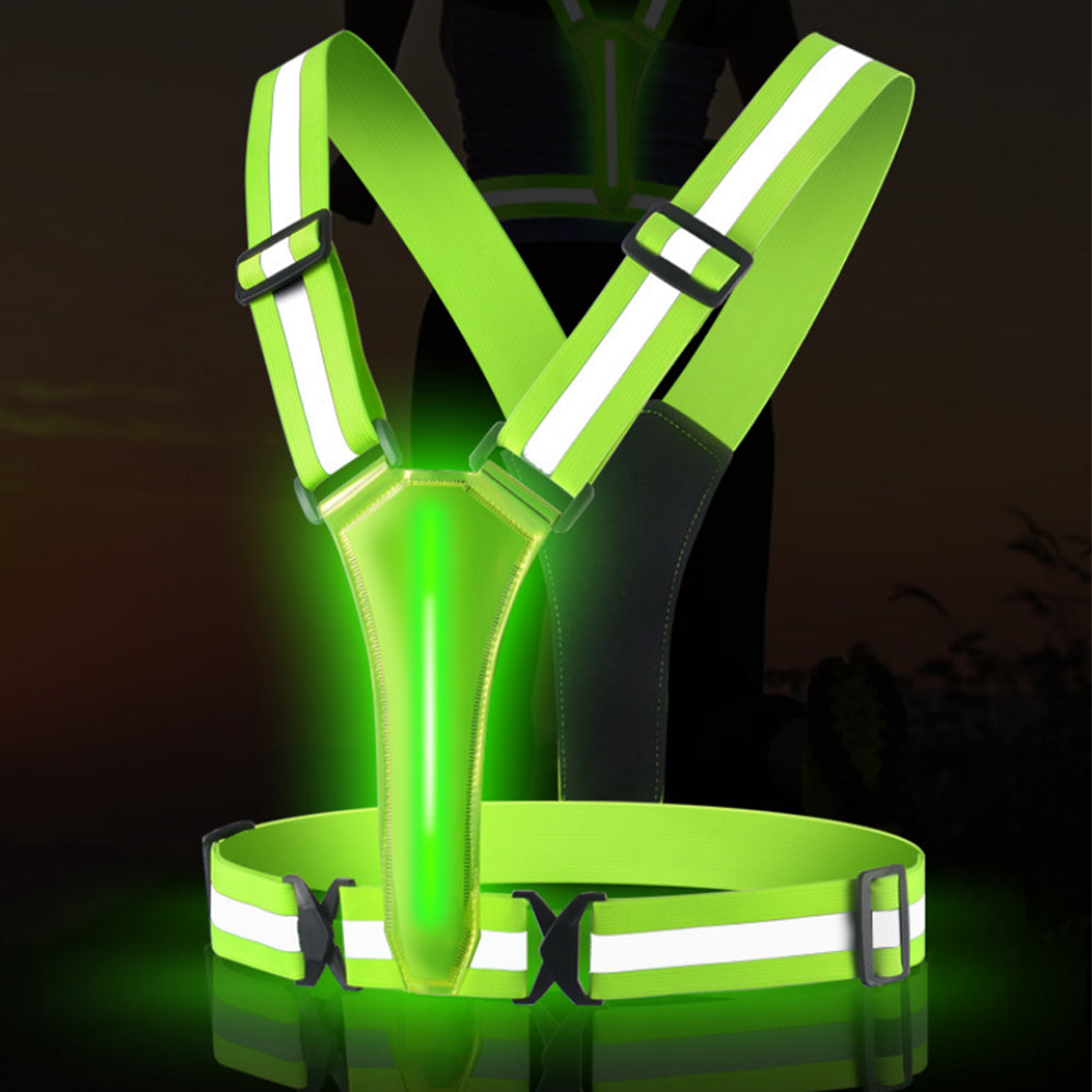 Rechargeable LED Reflective Vest for Running Cycling Walking Horse Riding