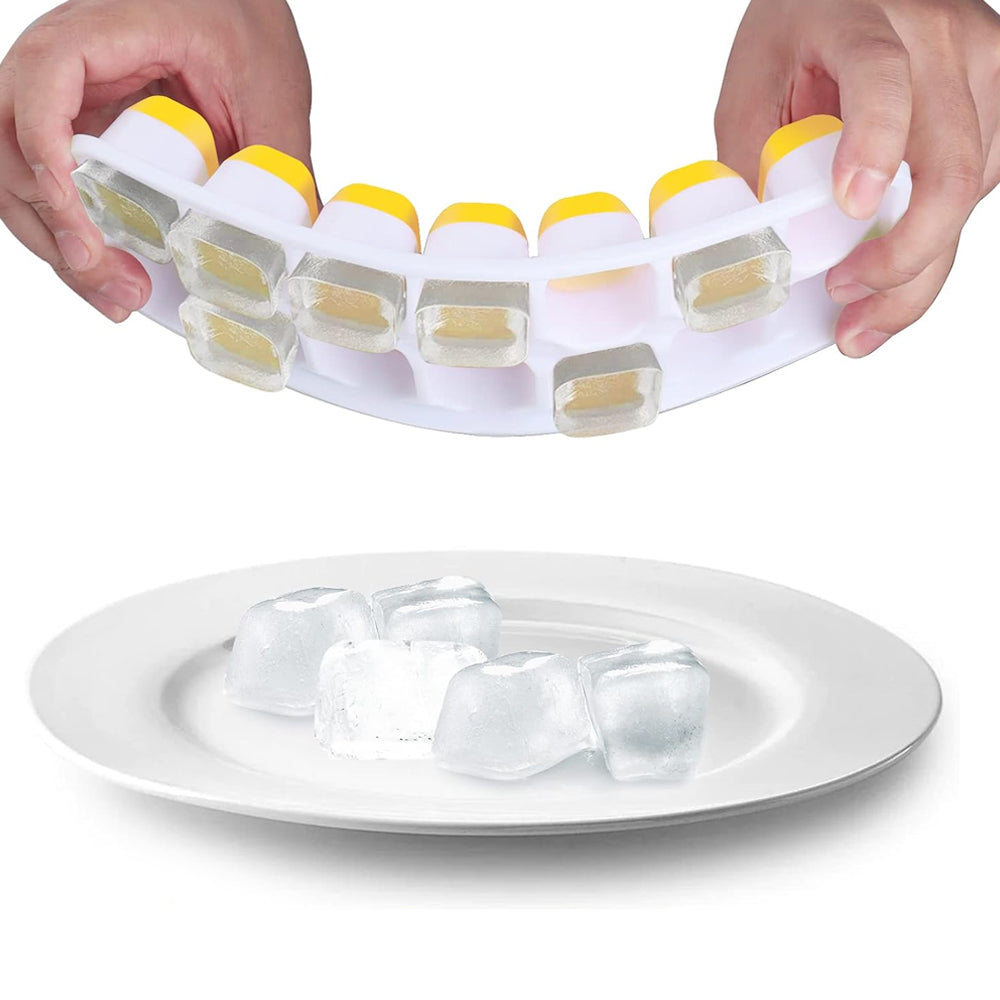 4Pcs Ice Cube Tray with Lid Easy Release Silicone Mould 14 Cubes Container Mold