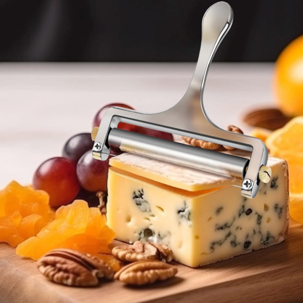 2Pcs Adjustable Thickness Cheese Slicer with 2 Replacement Stainless Steel Cutting Wires