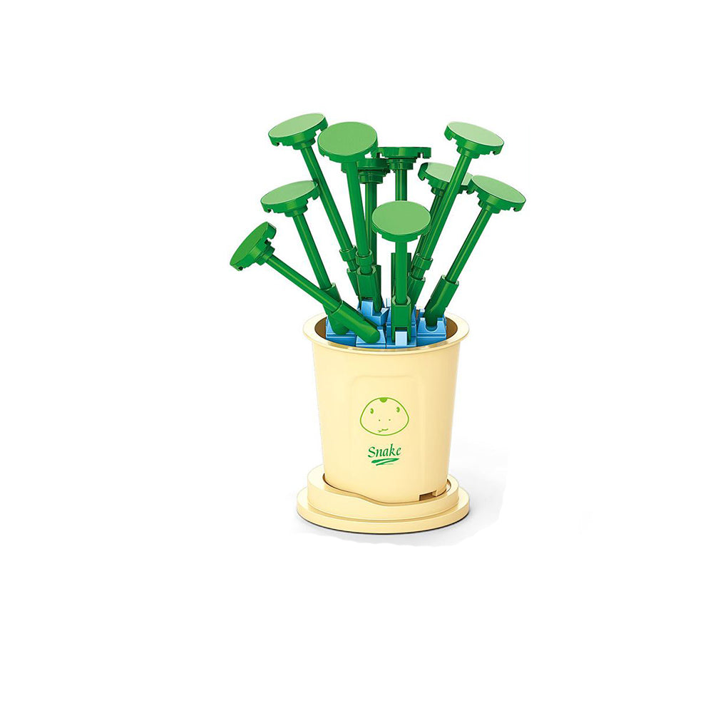 12Pcs Artificial Plants Decor Building Kits Toy for Kids and Adults
