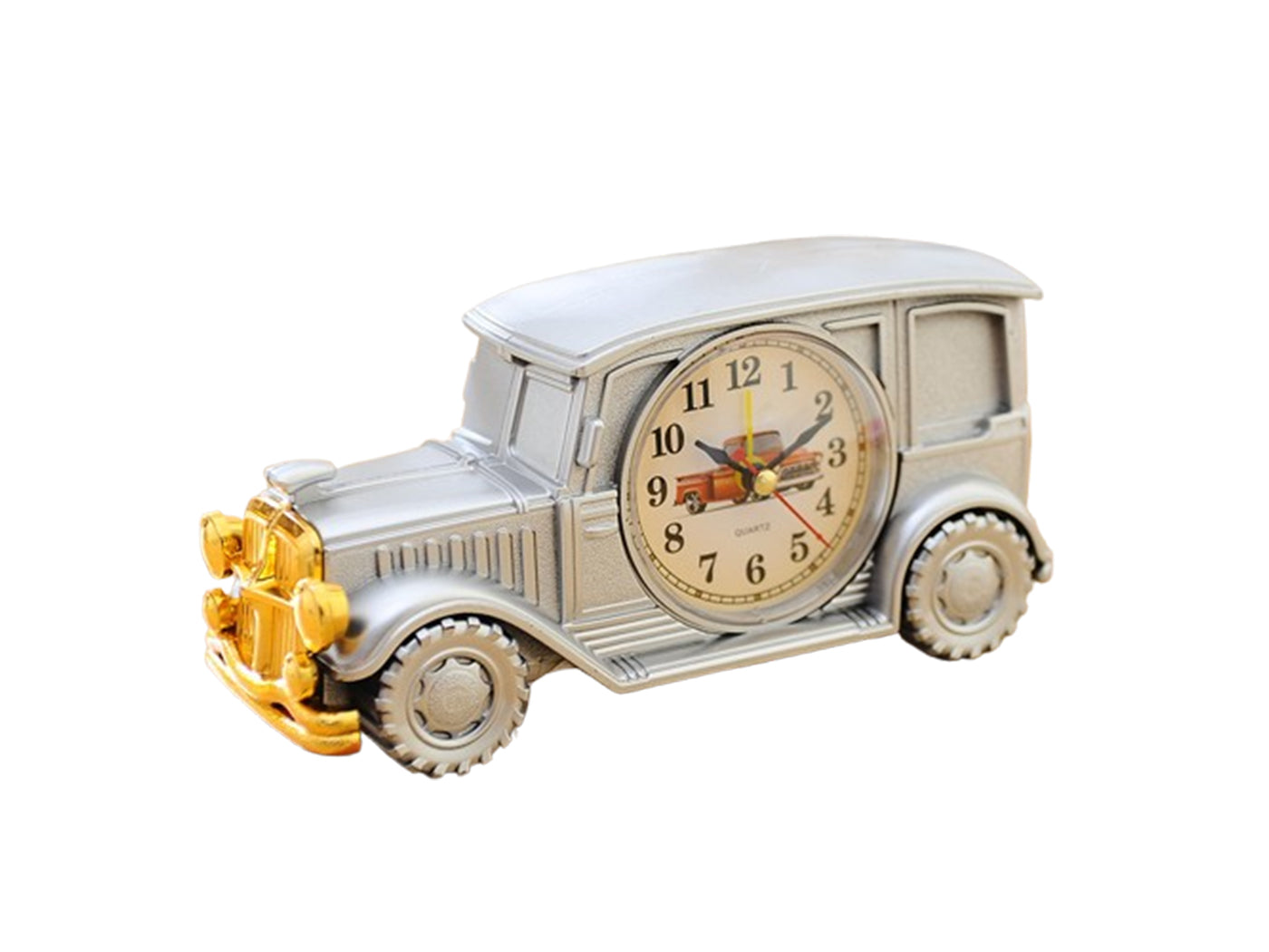 Vintage Car Retro Desk Clock Analog Digital Timepiece for Home and Office