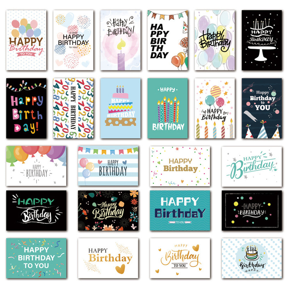 24 Pack Unique Birthday Cards Happy Birthday Card Bulk with Envelopes and Stickers