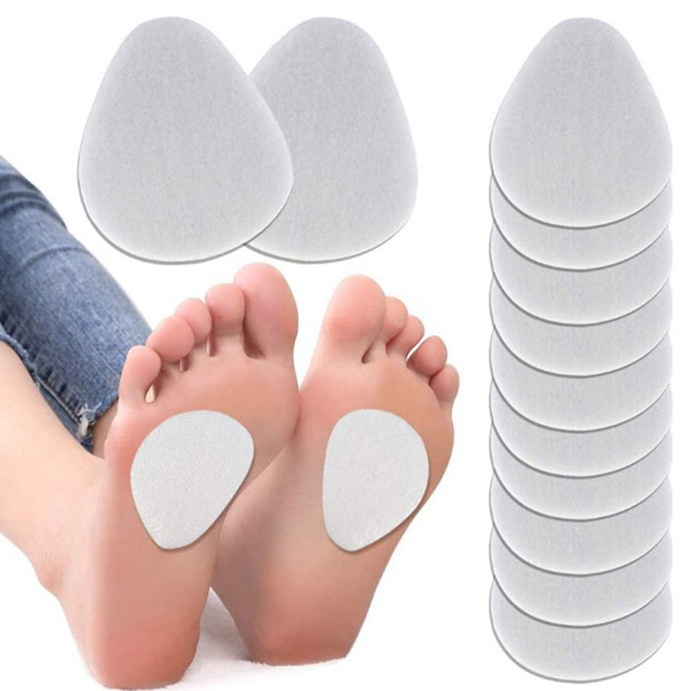 12Pcs Felt Forefoot Cushion Pads Oval Metatarsal Insoles for High Heels
