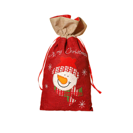 Xmas Sack Bag Christmas Burlap Stocking Gift Bag -Style 2