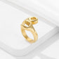 Stainless Steel Wrench Shaped Industrial Punk Ring for Men and Women-Gold